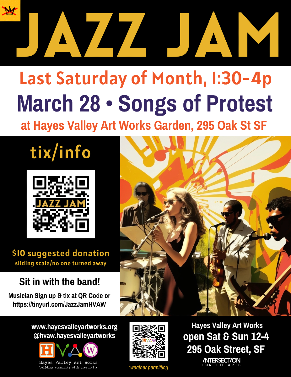Jazz Jam + Protest Songs 6 Blocks from Civic Center (SF)